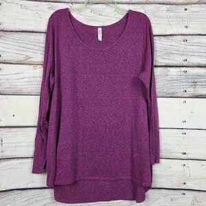 LuLaRoe Purple Heathered Hi Low Tunic Top 2XL